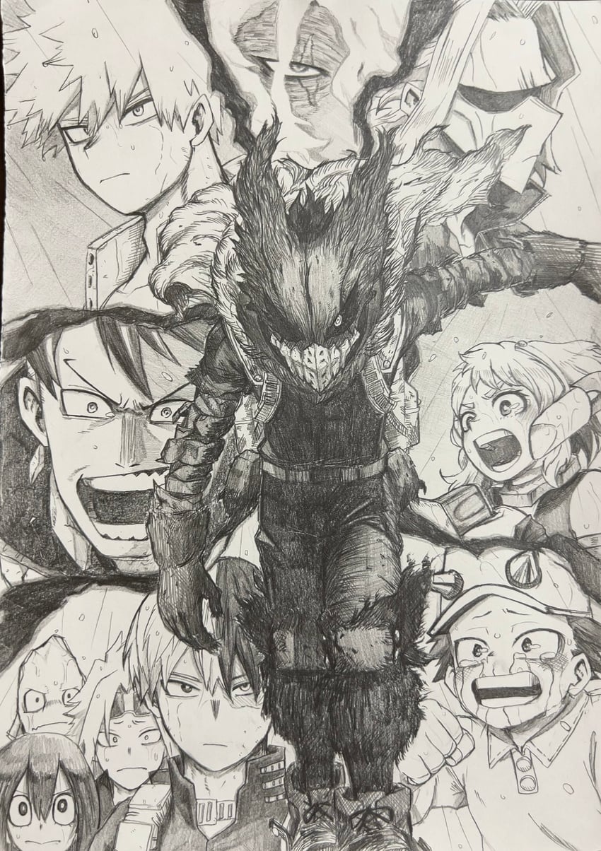 midoriya izuku, bakugou katsuki, uraraka ochaco, todoroki shoto, asui tsuyu, and 6 more (boku no hero academia) drawn by nagatomo1565
