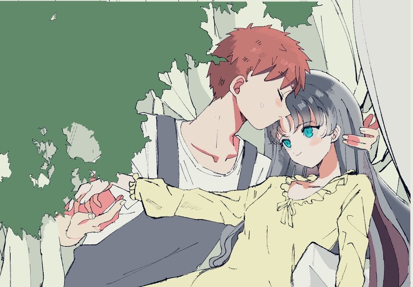 tohsaka rin and emiya shirou (fate and 1 more) drawn by jkuso