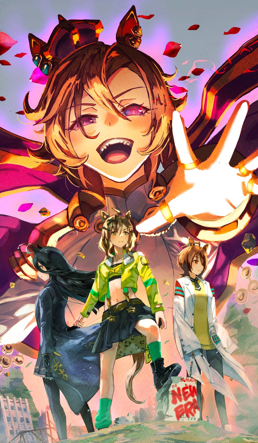 agnes tachyon, manhattan cafe, t.m. opera o, and jungle pocket (umamusume and 1 more) drawn by no_uwazumi