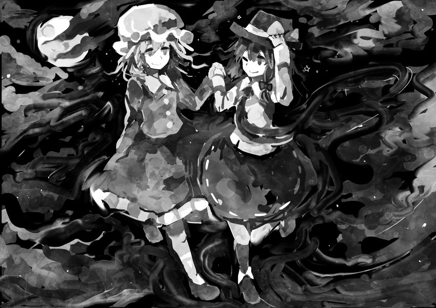 usami renko and maribel hearn (touhou) drawn by hazuki_shino