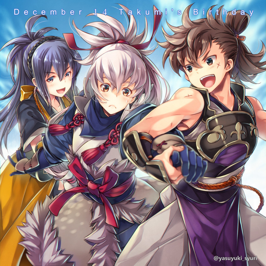 takumi, oboro, and hinata (fire emblem and 1 more) drawn by shuri_yasuyuki