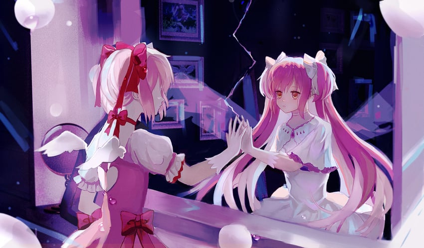 kaname madoka and ultimate madoka (mahou shoujo madoka magica) drawn by iceblue