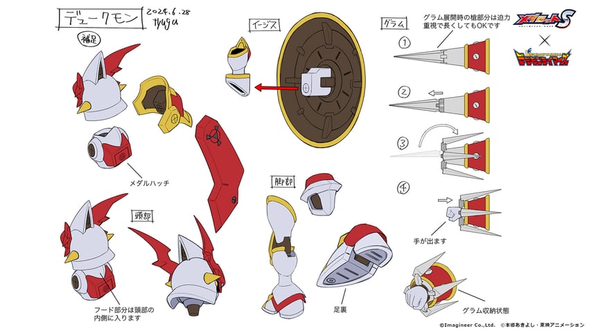 dukemon and duke knights (digimon and 3 more) drawn by tyuga