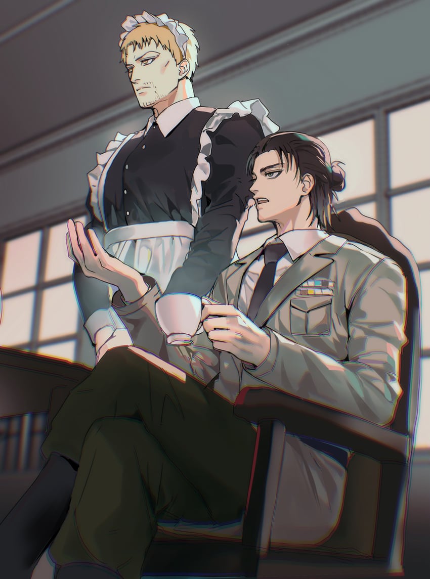 eren yeager and reiner braun (shingeki no kyojin) drawn by cute_potato_(cute_potato_ner)