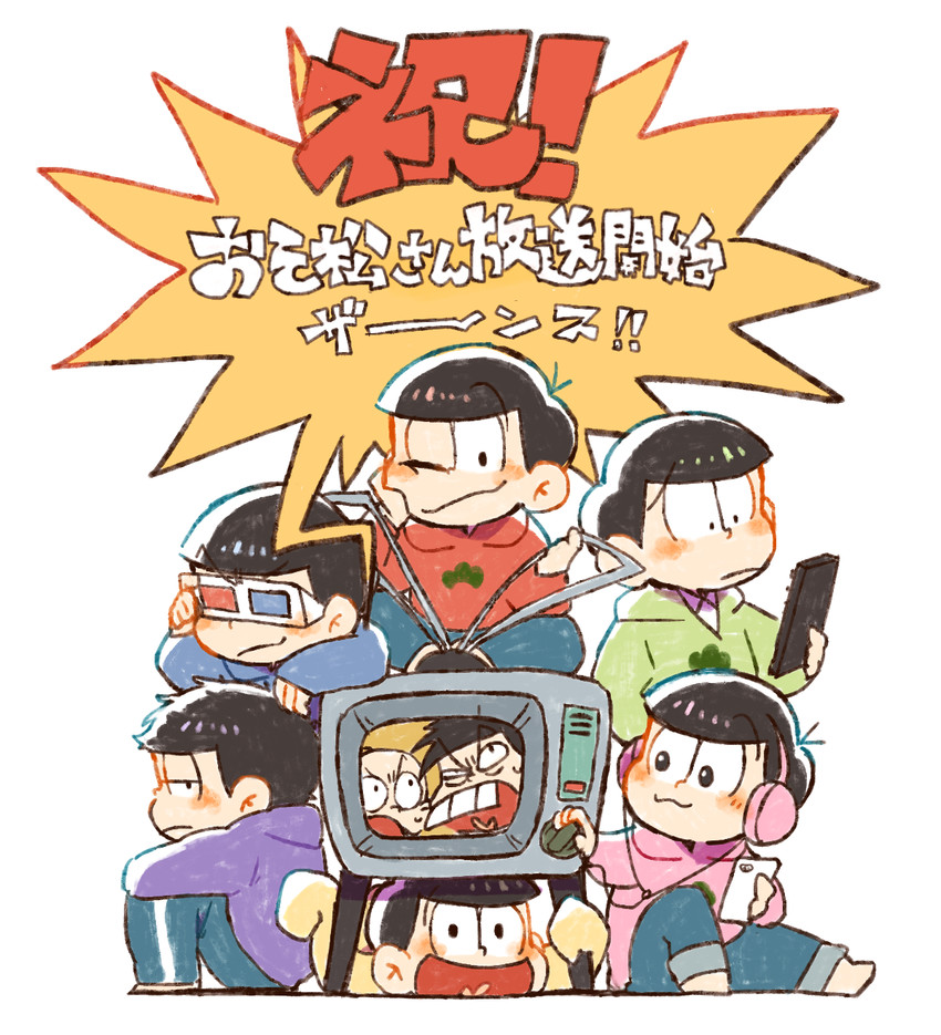 matsuno osomatsu, matsuno karamatsu, matsuno ichimatsu, matsuno jyushimatsu, matsuno choromatsu, and 3 more (osomatsu and 1 more) drawn by kuri_(shibimame)