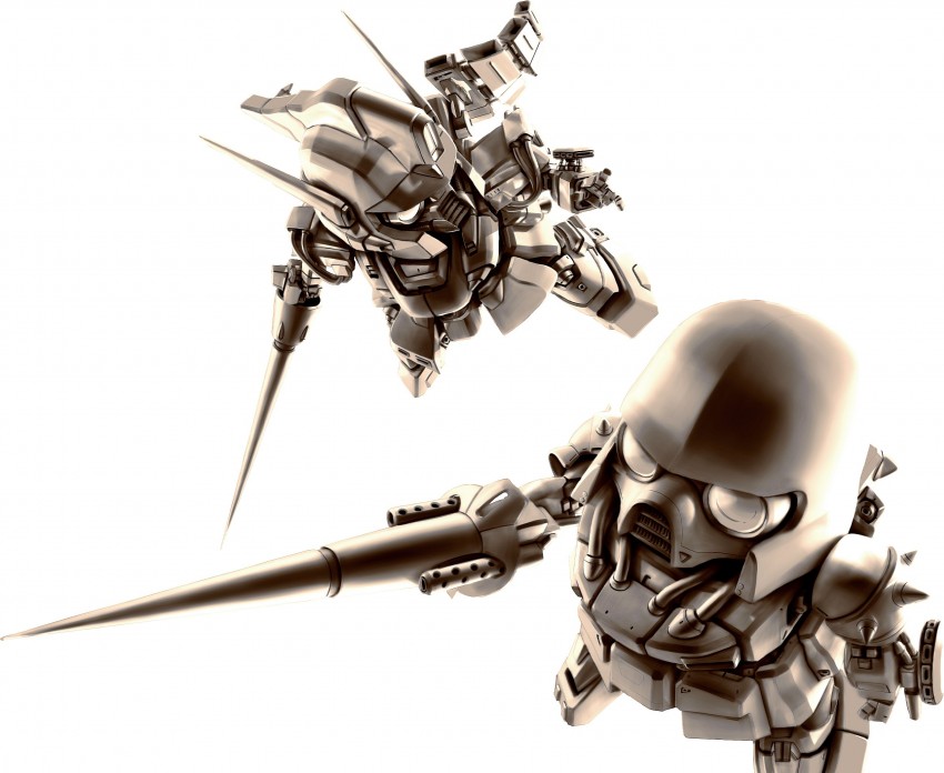 den'an zon and berga giros (gundam and 2 more) drawn by kou_(mechalog)