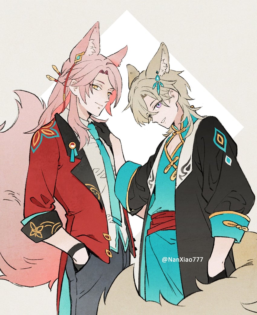 aventurine and jiaoqiu (honkai and 1 more) drawn by kaeluc1130430