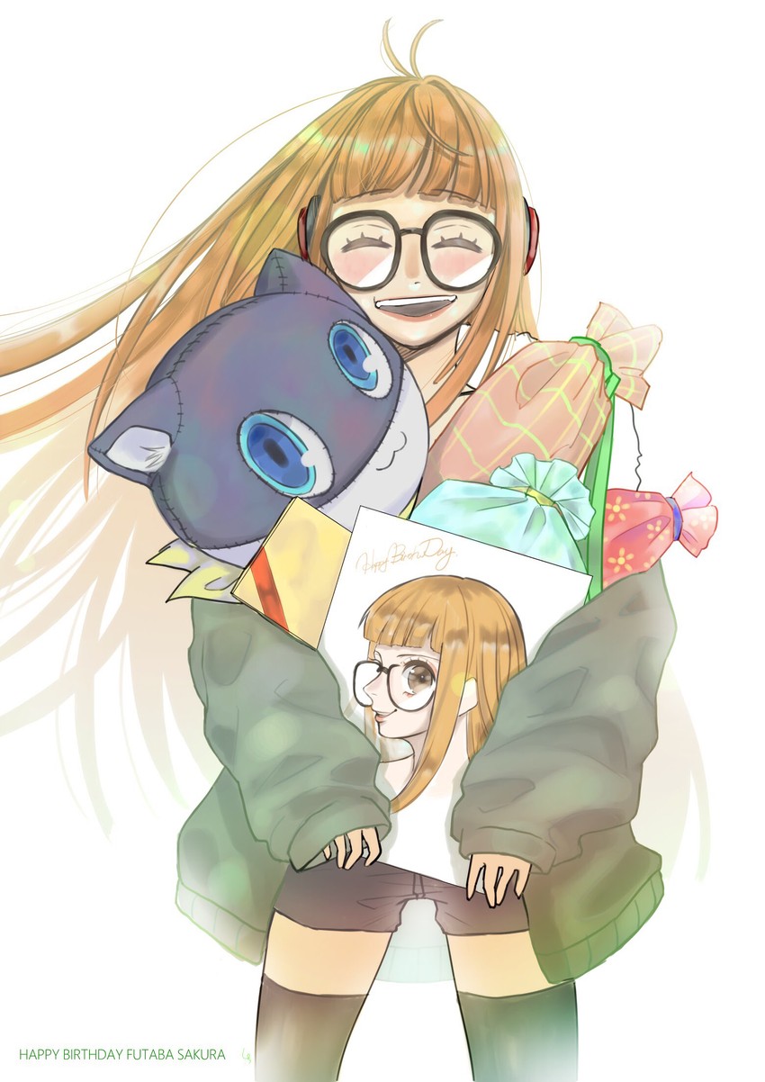 sakura futaba and morgana (persona and 1 more) drawn by cai_ai_illust