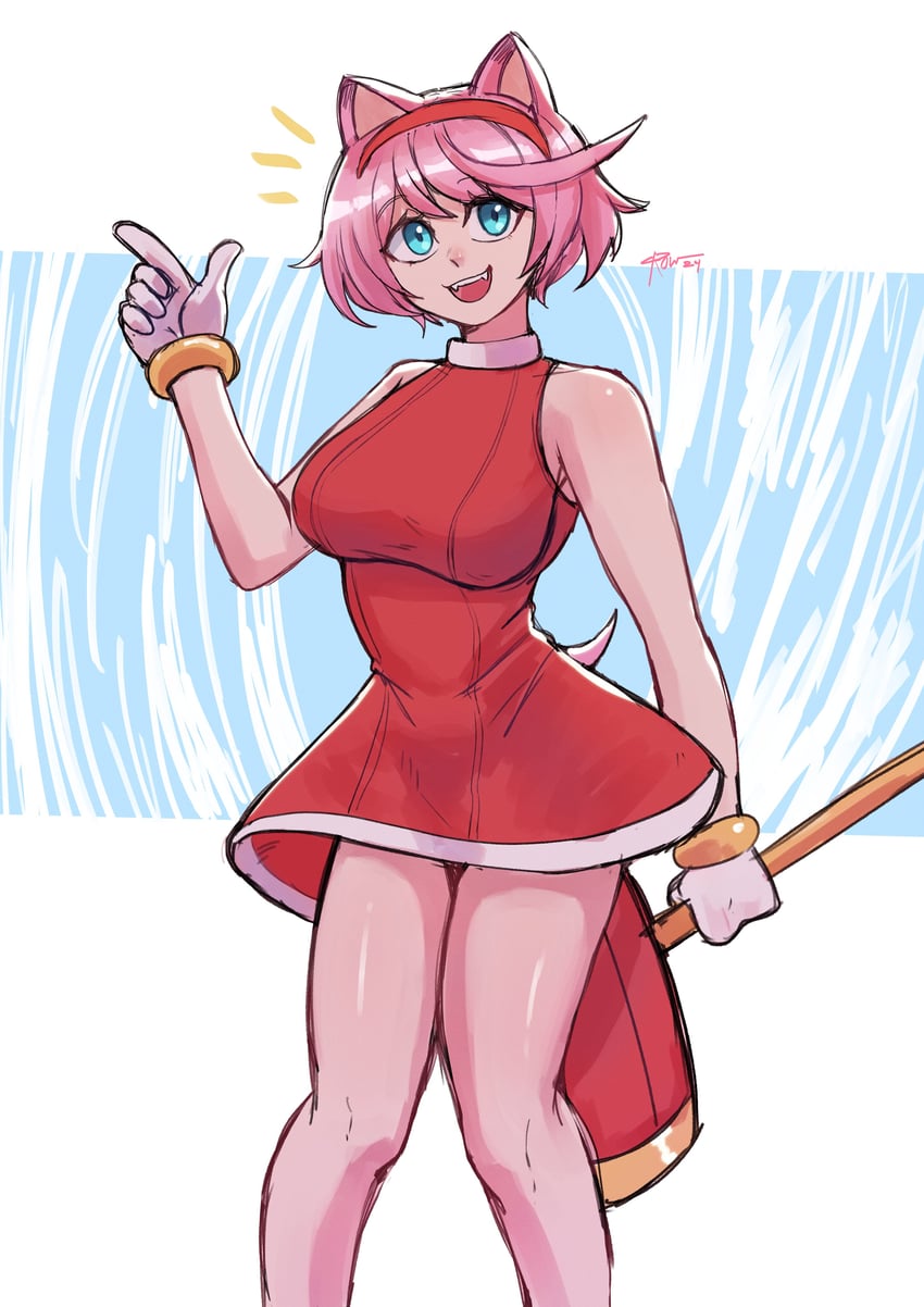 amy rose and elphelt valentine (guilty gear and 2 more) drawn by corviwing