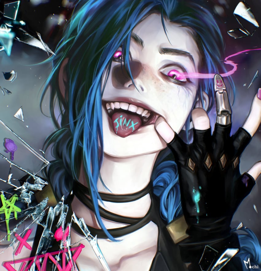 jinx (league of legends and 1 more) drawn by mochi8832