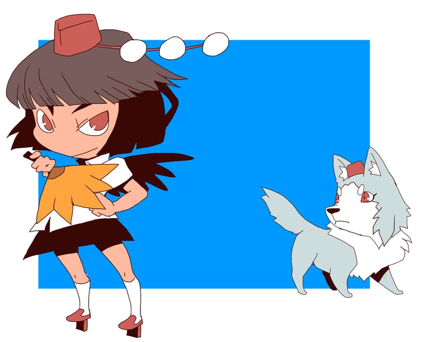 shameimaru aya and inubashiri momiji (touhou) drawn by onikobe_rin