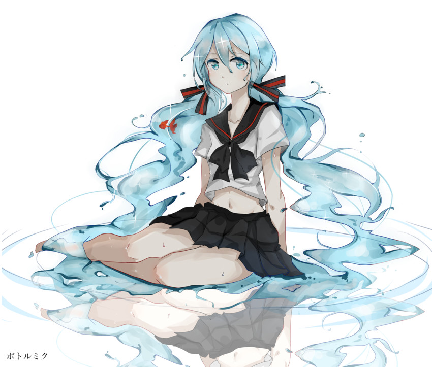 hatsune miku and bottle miku (vocaloid) drawn by akira_(ying)