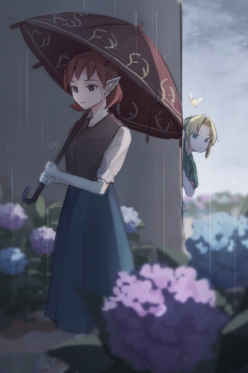 link, young link, tatl, and anju (the legend of zelda and 1 more) drawn by tete_tuyuten