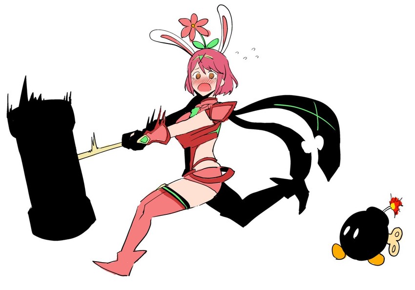 pyra and bob-omb (mario and 3 more) drawn by amano_don
