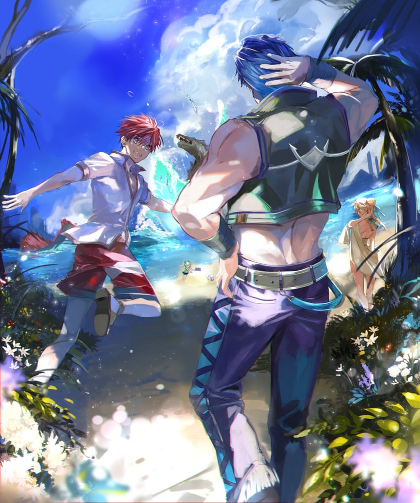 adol christin, laxia von roswell, ricotta beldine, and dogi (ys and 1 more) drawn by tatsumikkk