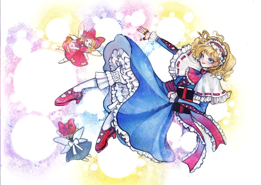 alice margatroid, shanghai doll, and hourai doll (touhou) drawn by surume_(surumemodoki)
