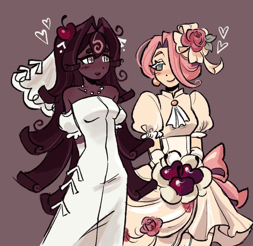 black forest cookie and wedding cake cookie (cookie run and 1 more) drawn by mako_ronii