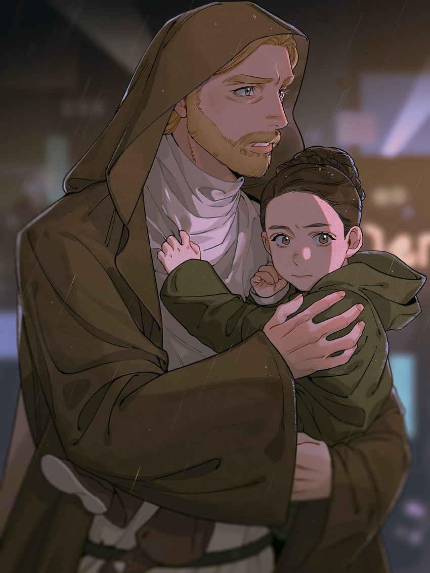 princess leia and obi-wan kenobi (star wars and 1 more) drawn by luminor_twi