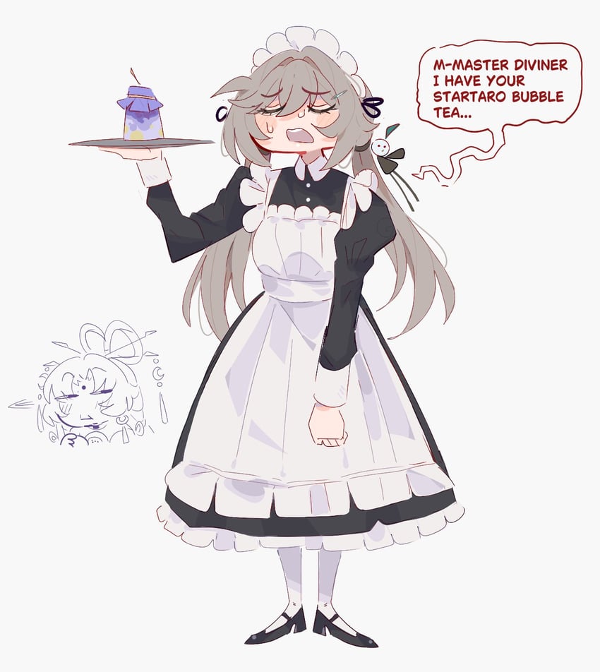 fu xuan and qingque (honkai and 1 more) drawn by unfamousradish