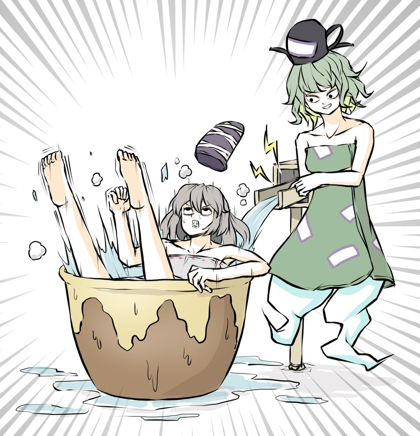 mononobe no futo and soga no tojiko (touhou) drawn by peroponesosu.