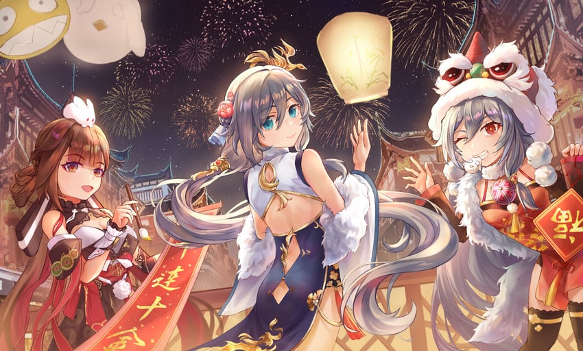 fu hua, herrscher of sentience, homu, jingwei, and li sushang (honkai and 1 more) drawn by henjiwumei