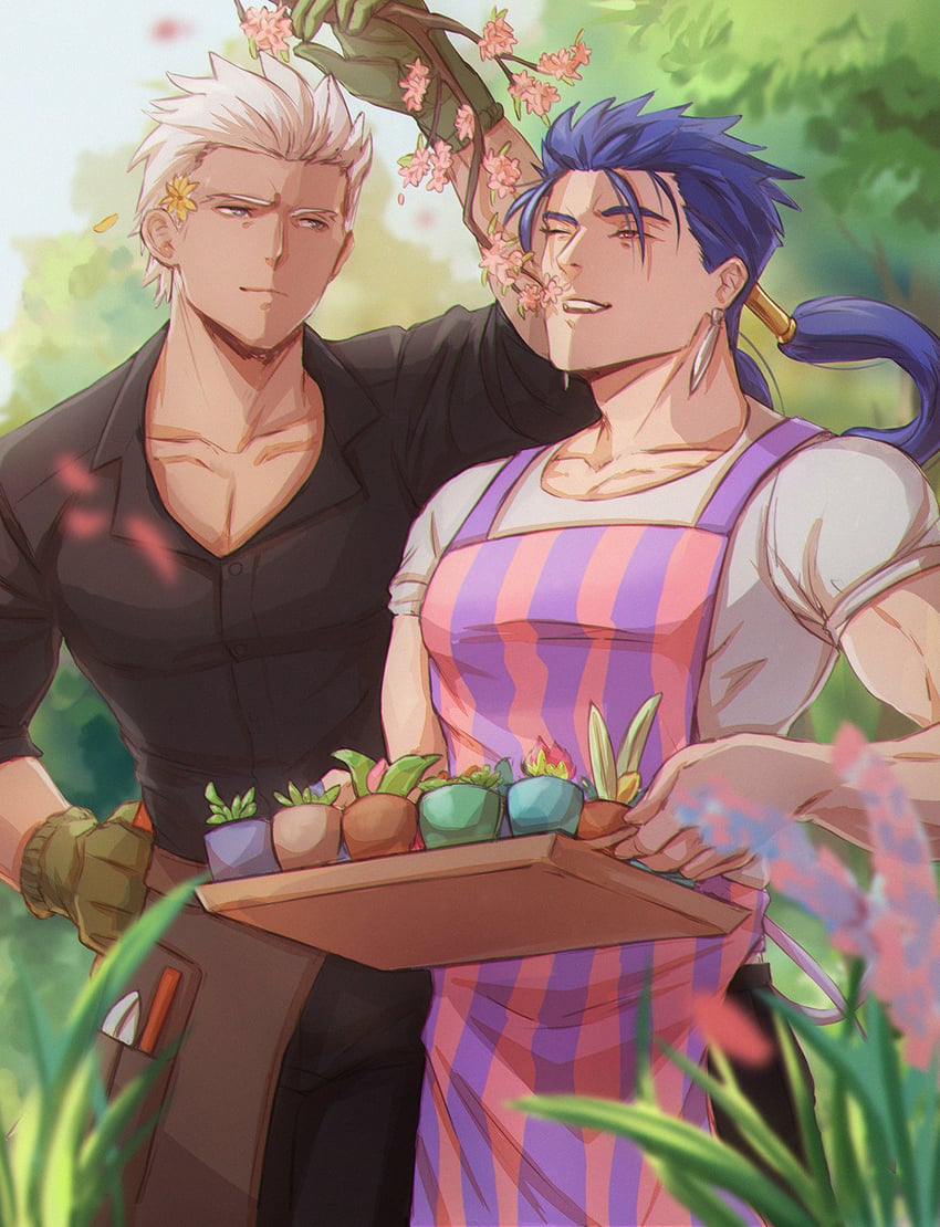cu chulainn and archer (fate and 1 more) drawn by gravesecrets