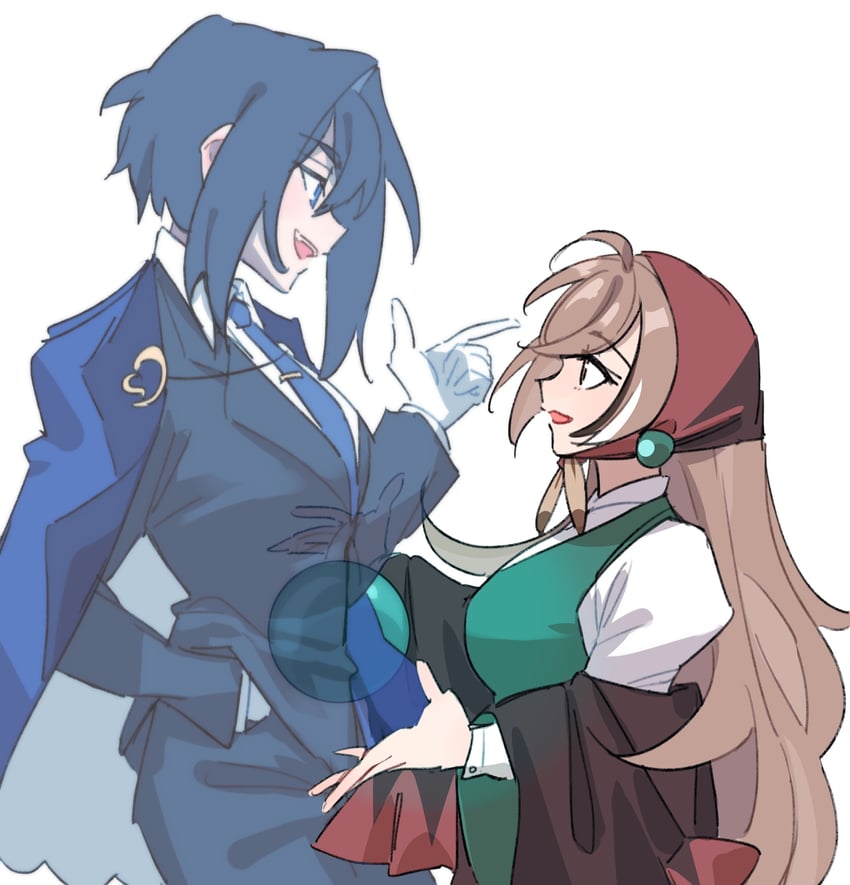 ouro kronii and nanashi mumei (hololive and 1 more) drawn by anco_(platanity)