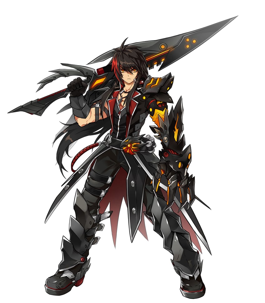 raven cronwell and veteran commander (elsword) drawn by hwansang