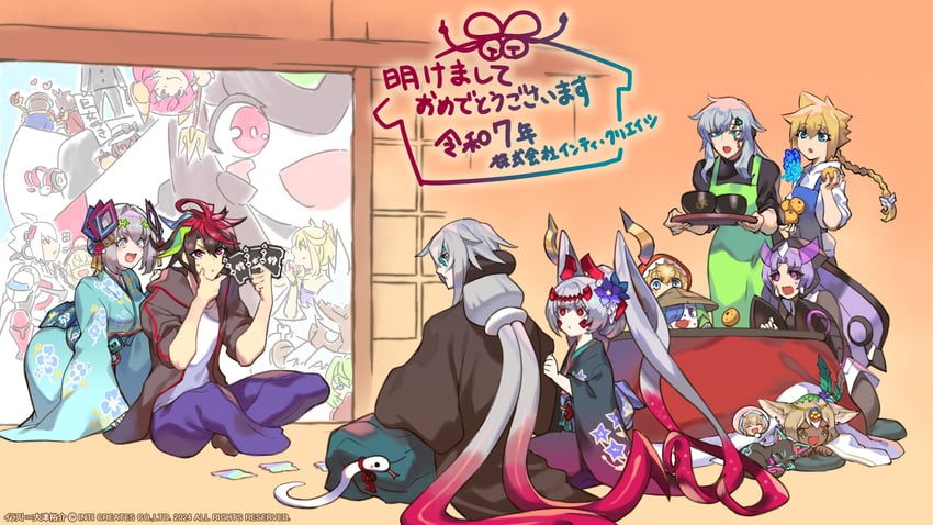 gunvolt, acura, ancie, roro, kurona, and 4 more (azure striker gunvolt and 4 more) drawn by otsu_yusuke