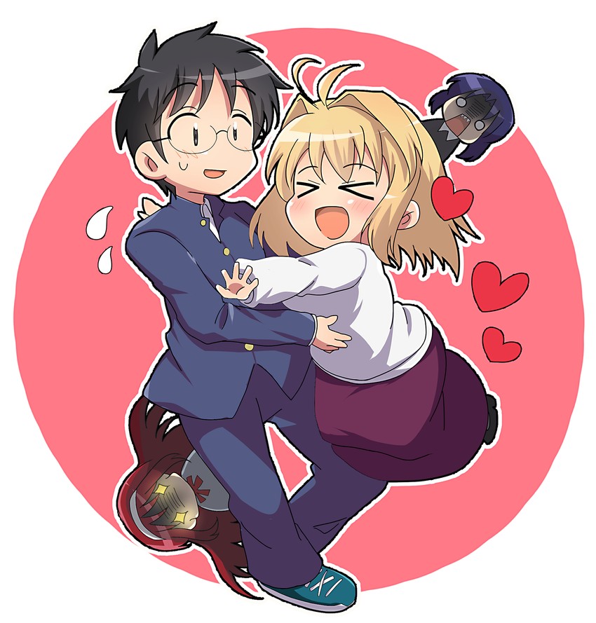 arcueid brunestud, ciel, tohno akiha, tohno shiki, and vermillion akiha (tsukihime) drawn by itsuka_neru