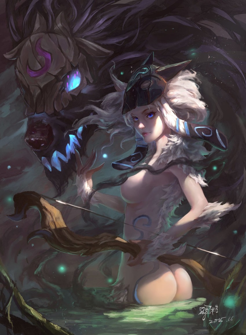 kindred, lamb, and wolf (league of legends) drawn by hung_wan_yu