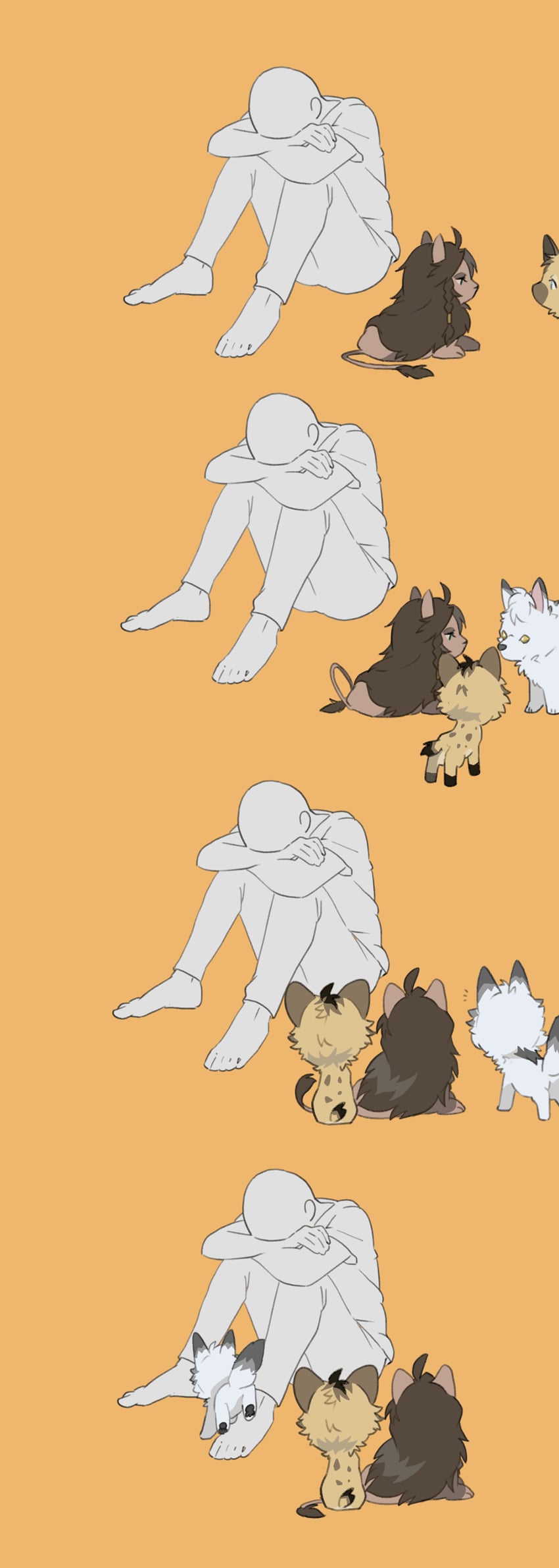leona kingscholar, ruggie bucchi, and jack howl (twisted wonderland) drawn by raccoonlot