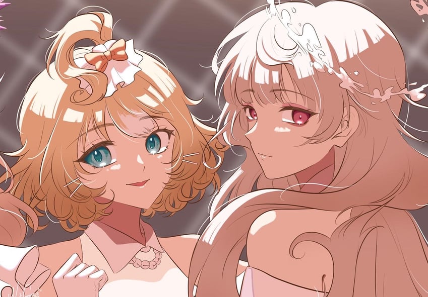 millie parfait and reimu endou (nijisanji and 1 more) drawn by katcmanga