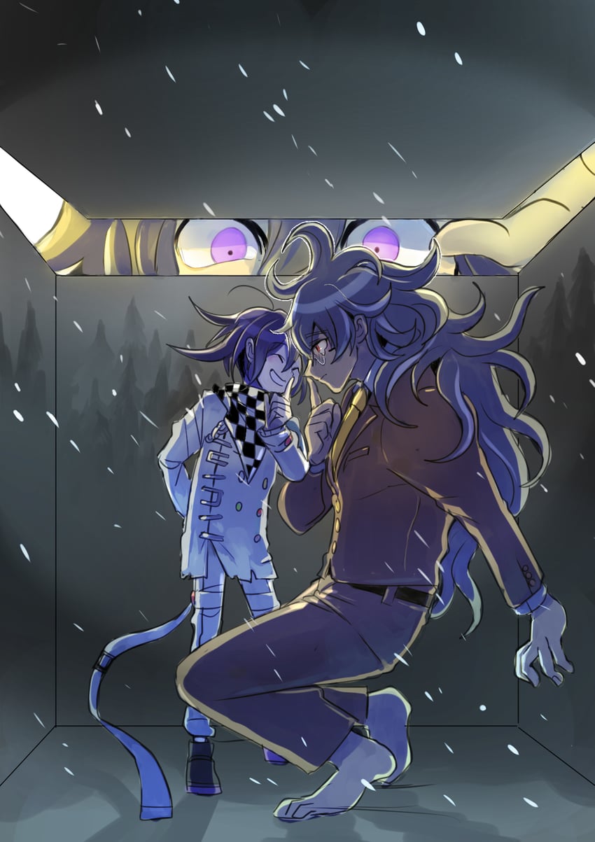 oma kokichi and gokuhara gonta (danganronpa and 1 more) drawn by kumakoro_(tetsupag)