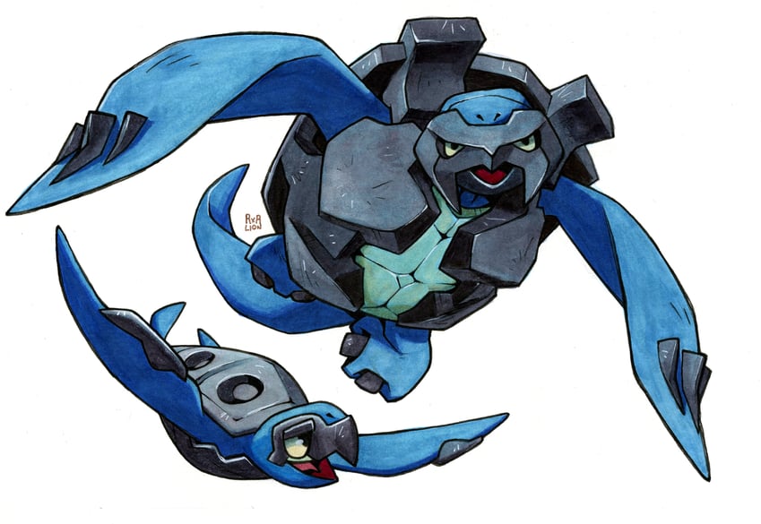 carracosta and tirtouga (pokemon) drawn by railroadlion