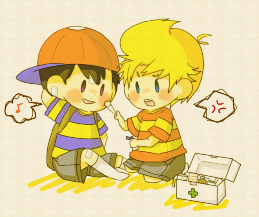 ness and lucas (super smash bros. and 3 more) drawn by tabitabi_st