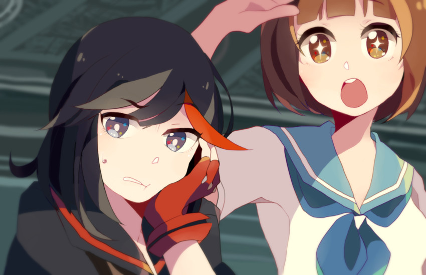 matoi ryuuko, senketsu, and mankanshoku mako (kill la kill) drawn by hiyo_(taniiko)