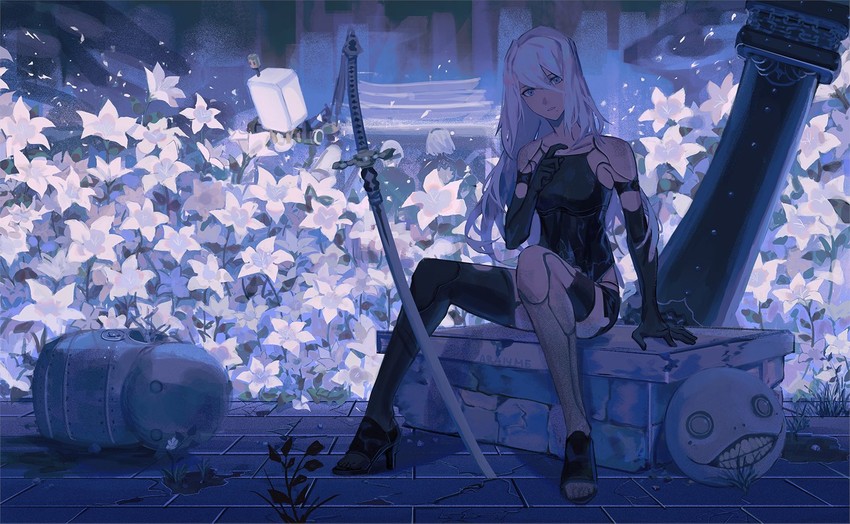 2b, 9s, pod, a2, emil, and 1 more (nier and 1 more) drawn by araiyme