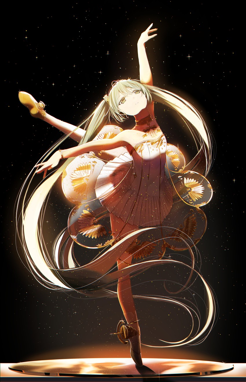 hatsune miku and gramophone miku (vocaloid and 1 more) drawn by kaien_v