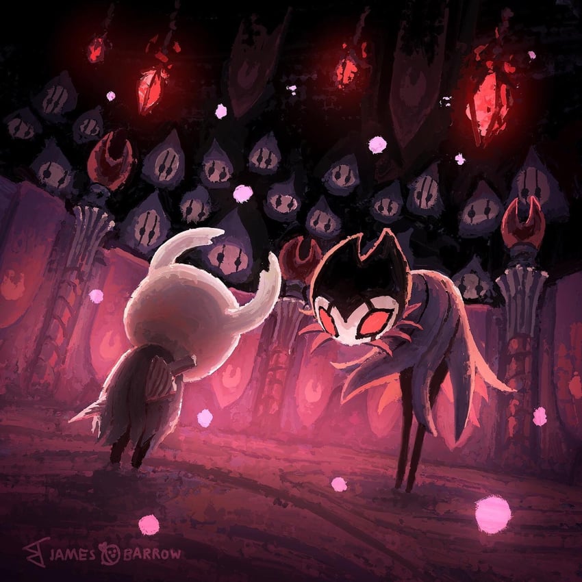 knight and grimm (hollow knight) drawn by jamesbbarrow
