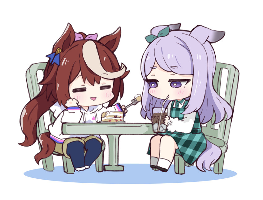 mejiro mcqueen and tokai teio (umamusume) drawn by nozo_(hitomiz)