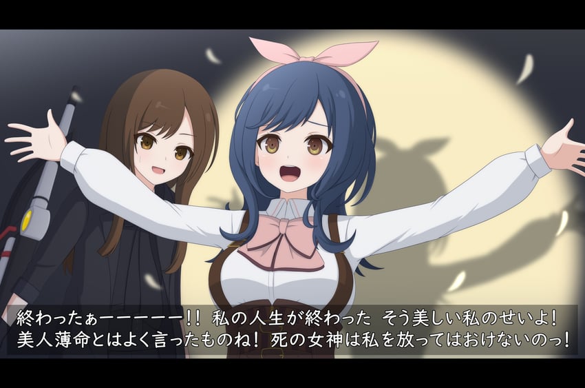 nagase marta nonoka and izumi rosa rina (assault lily) drawn by haniwa_(kiminozorazio)