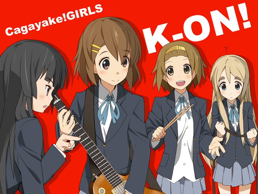 akiyama mio, hirasawa yui, tainaka ritsu, and kotobuki tsumugi (k-on!) drawn by naosuke_(morioka_shachuu)