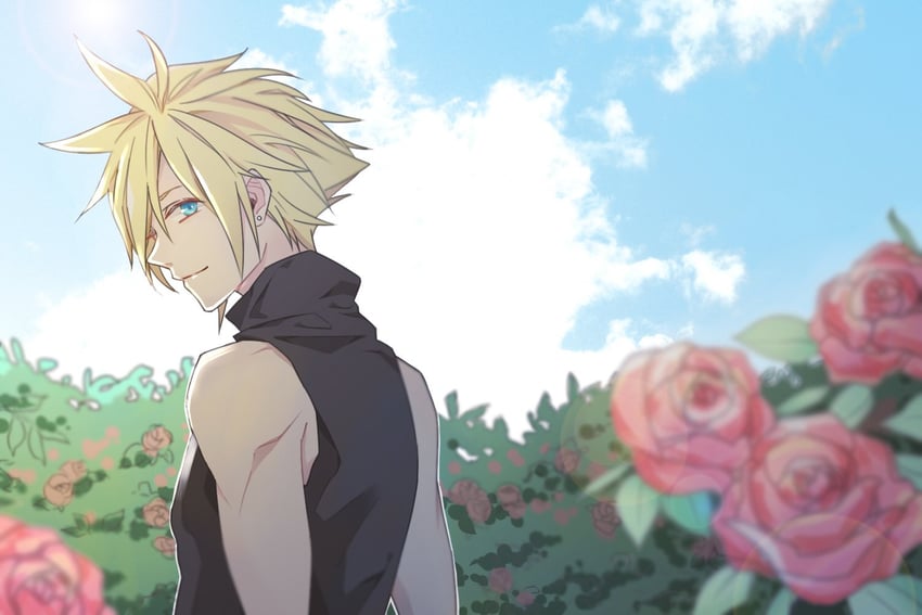 cloud strife (final fantasy and 2 more) drawn by beicorainvii