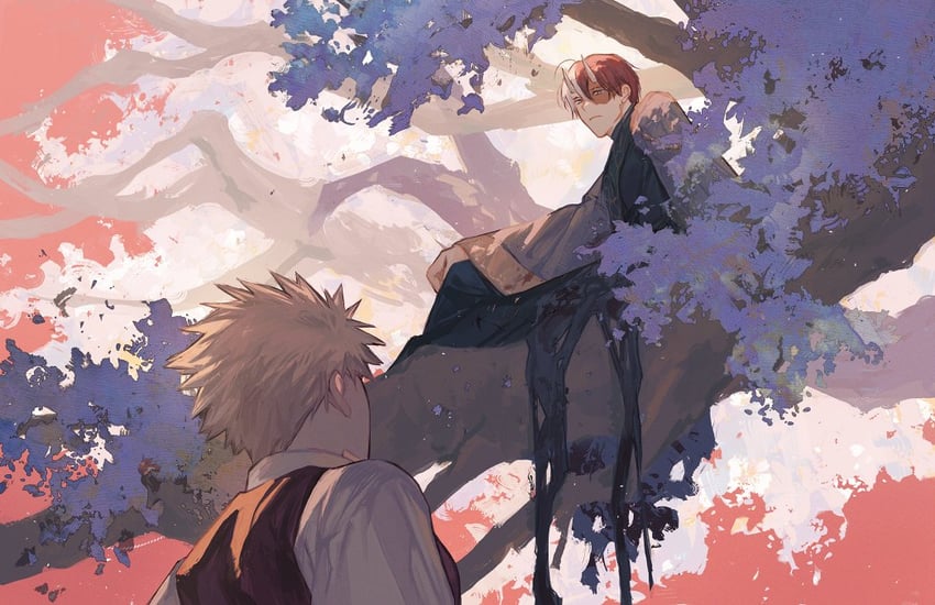 bakugou katsuki and todoroki shoto (boku no hero academia) drawn by maynope00
