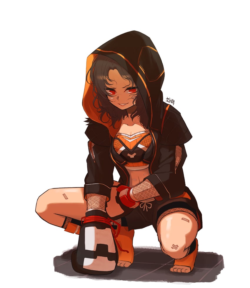 female fighter and female striker (dungeon and fighter) drawn by hwaryeok