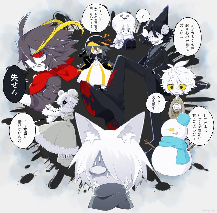 idate, rocma, shirogane, peraco, mafuyu, and 2 more (funamusea and 1 more) drawn by ppop_csillag