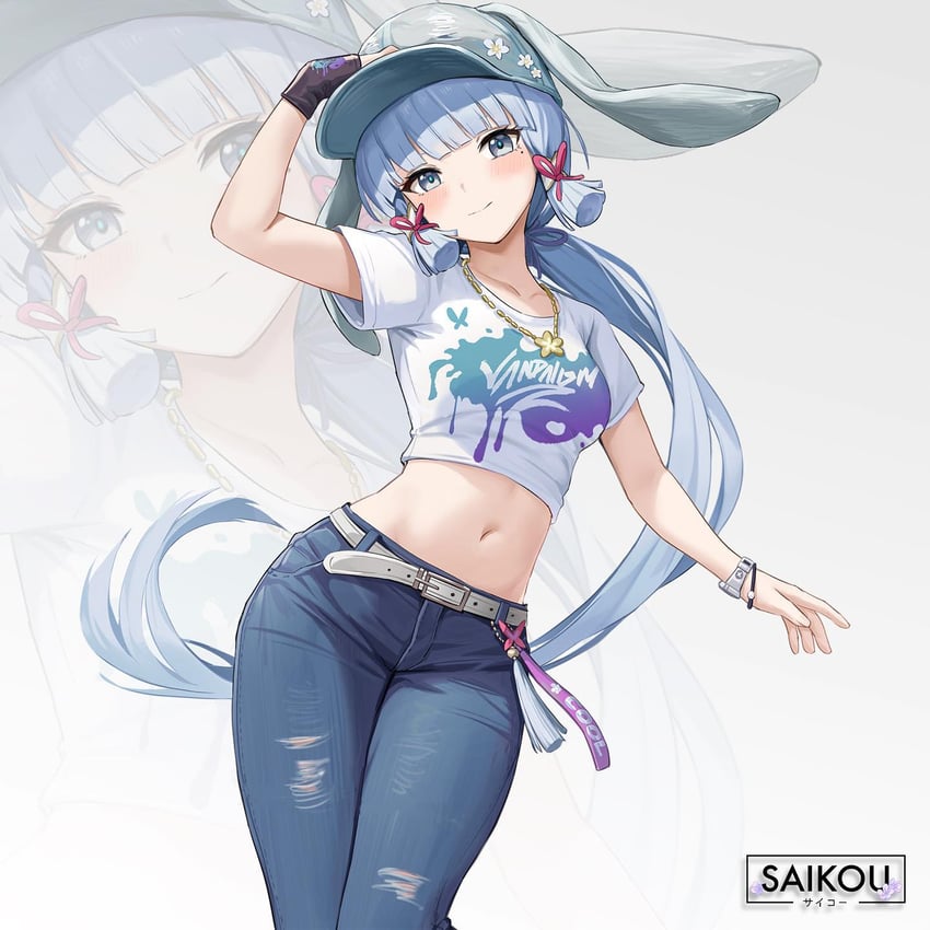 kamisato ayaka and hanni (genshin impact and 1 more) drawn by cbmus