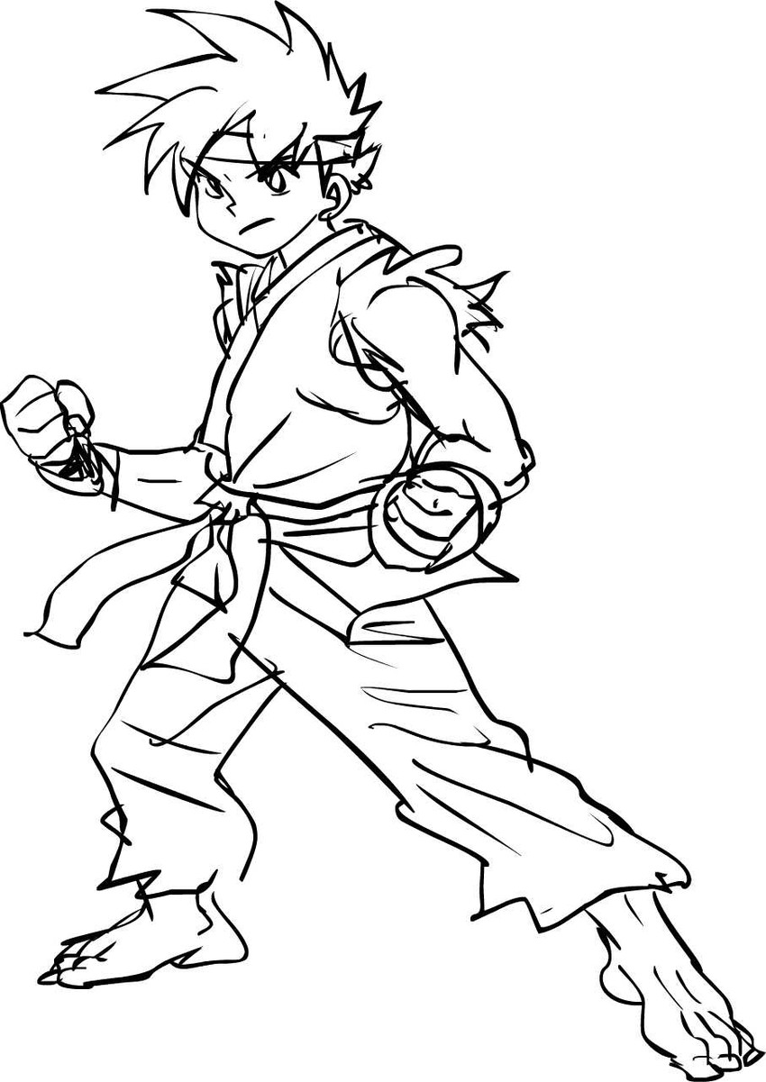 ryu (street fighter and 3 more) drawn by drawfag