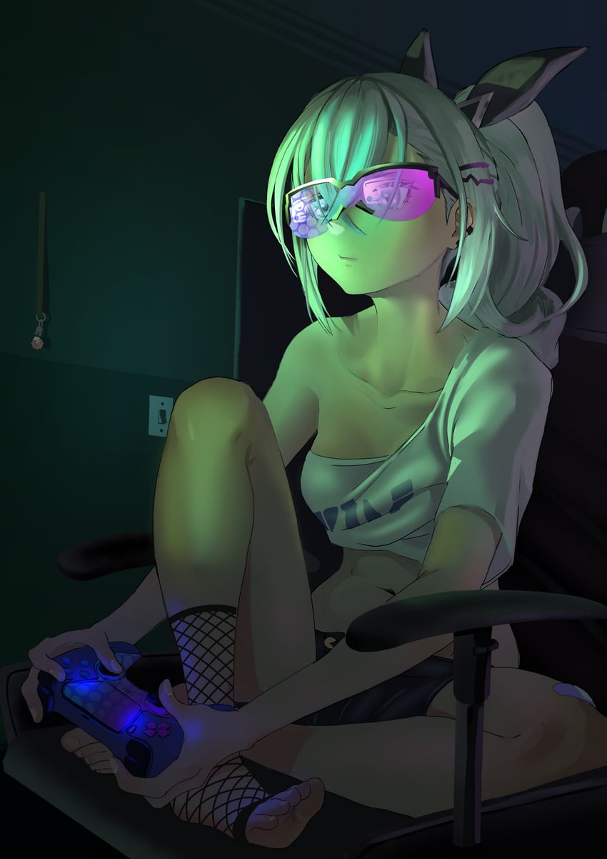 silver wolf (honkai and 1 more) drawn by brasileiroo
